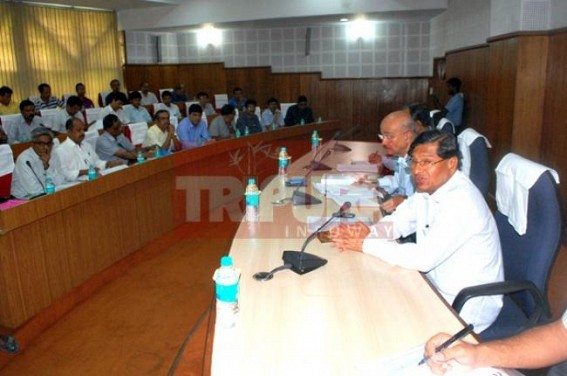 Power Minister Manik Dey holds review meeting with power department officials at Pragna Bhawan